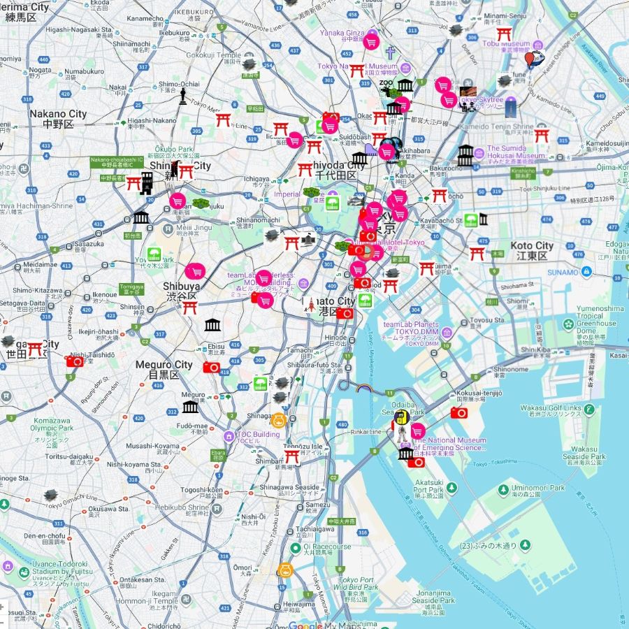 map of tokyo interest